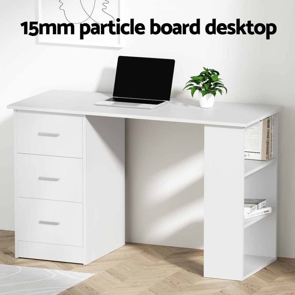 Artiss Computer Desk Drawer Shelf Cabinet White 120CM 6
