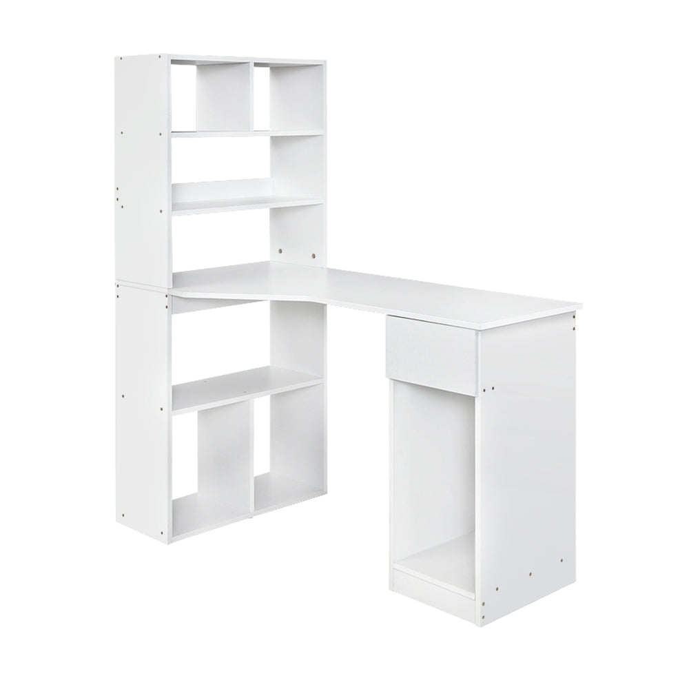Artiss Computer Desk Bookshelf Drawer Cabinet White 120CM 7