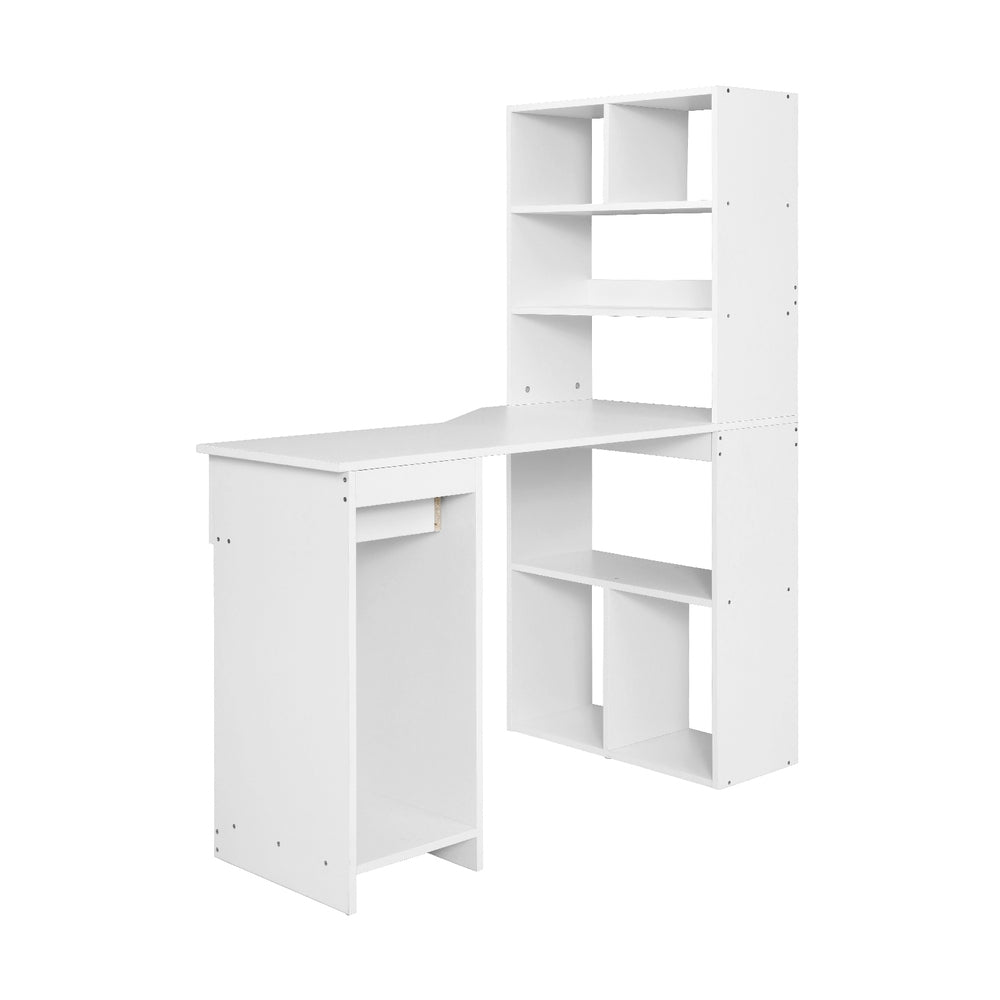 Artiss Computer Desk Bookshelf Drawer Cabinet White 120CM 3