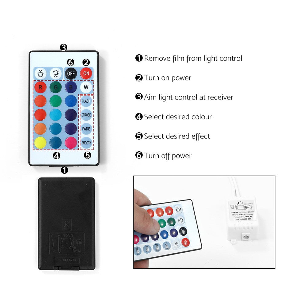 Artiss Bedside Table LED 3 Drawers - COLEY Black 5