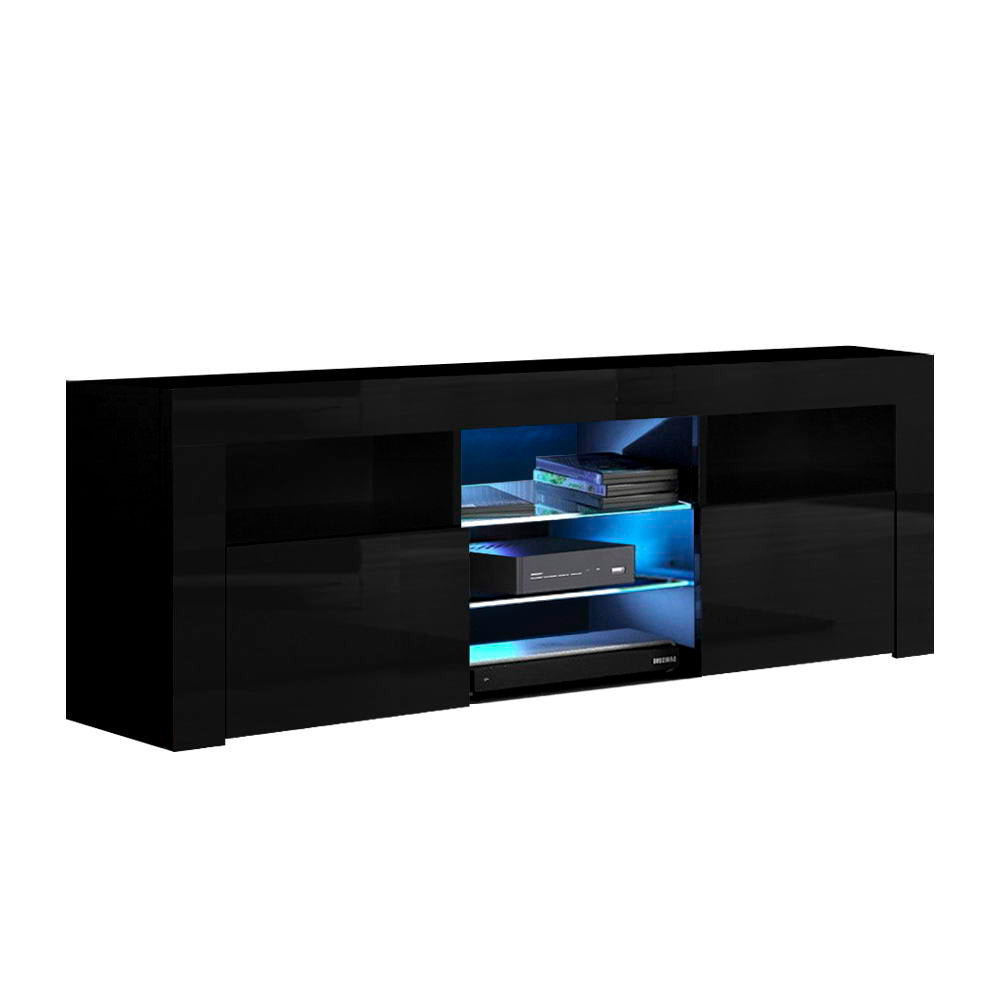 Artiss Entertainment Unit TV Cabinet LED 160cm Black Bobi 3
