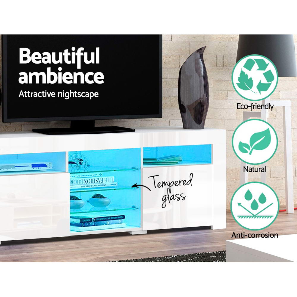 Artiss Entertainment Unit TV Cabinet LED 180cm White Bobi 6