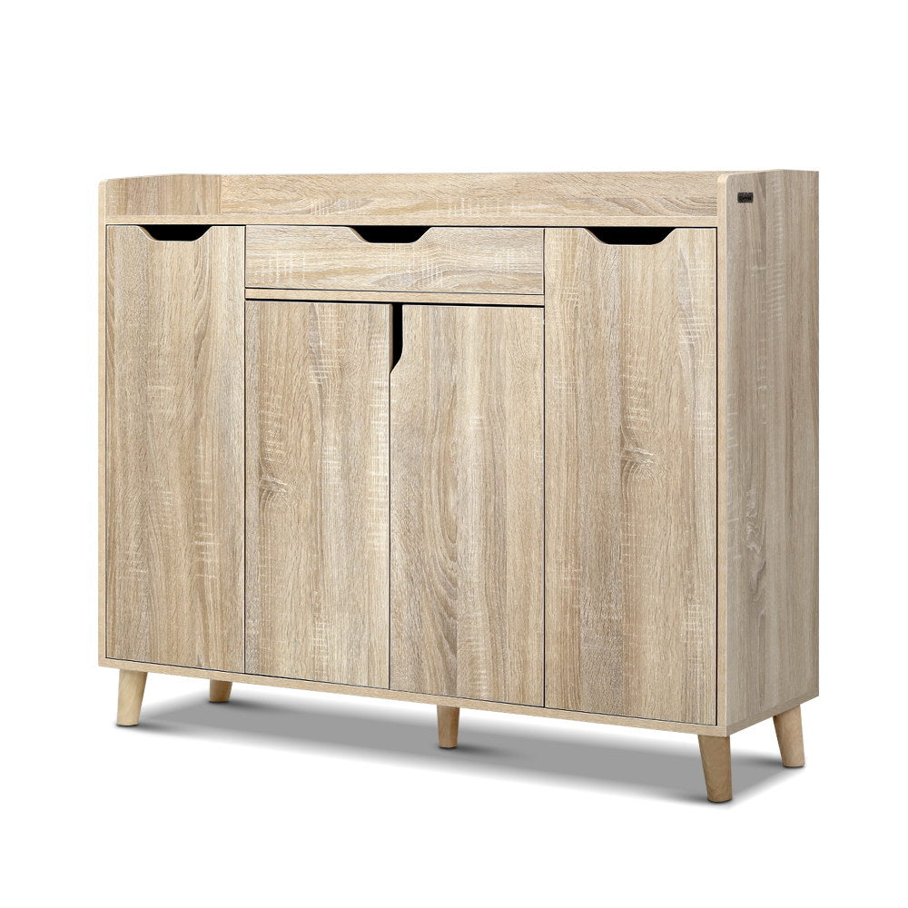 Artiss Shoe Rack Cabinet 26 Pairs Adjustable Pine Cissy 3