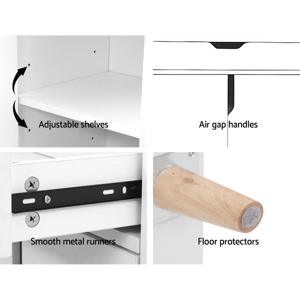 Artiss Shoe Rack Cabinet 26 Pairs Adjustable White Cissy 7