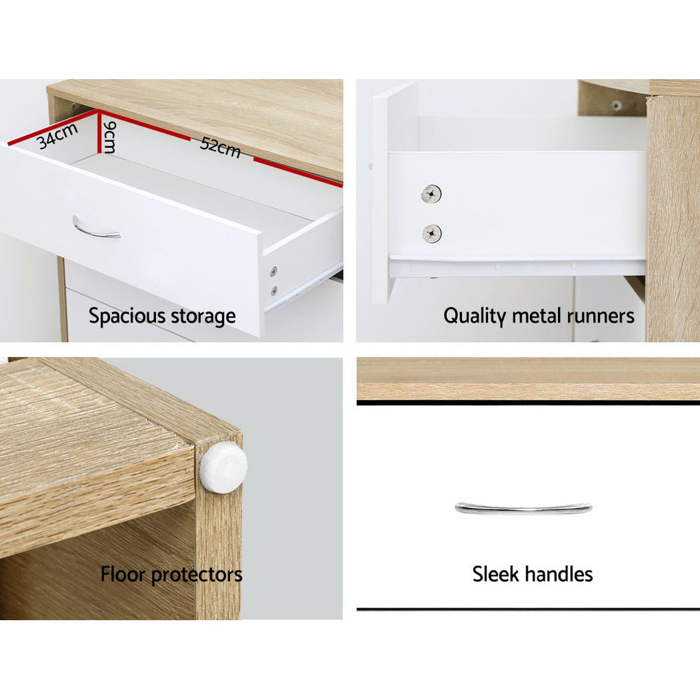 Artiss 4 Chest of Drawers - BURL 8
