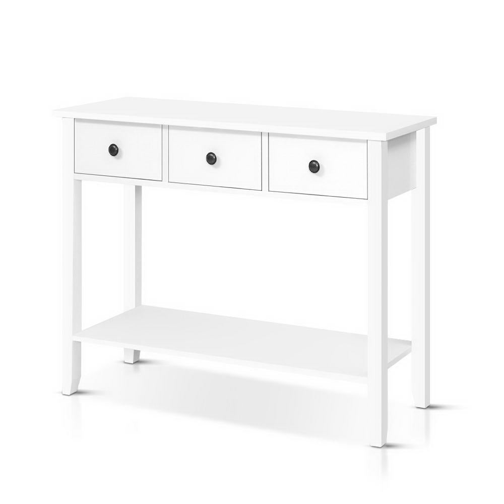 Artiss Console Table 3 Drawers 100CM White Chole 3