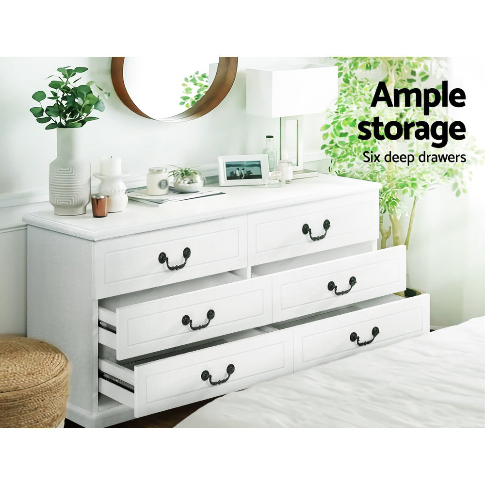 Artiss 6 Chest of Drawers - KUBI White 4
