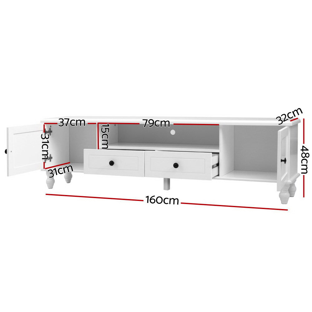 Artiss TV Cabinet Entertainment Unit 160cm White Kubi 4
