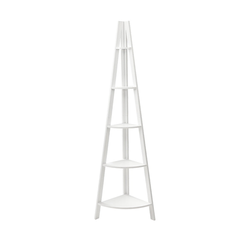Artiss Bookshelf Corner Shelf 5 Tiers - CANE White 5