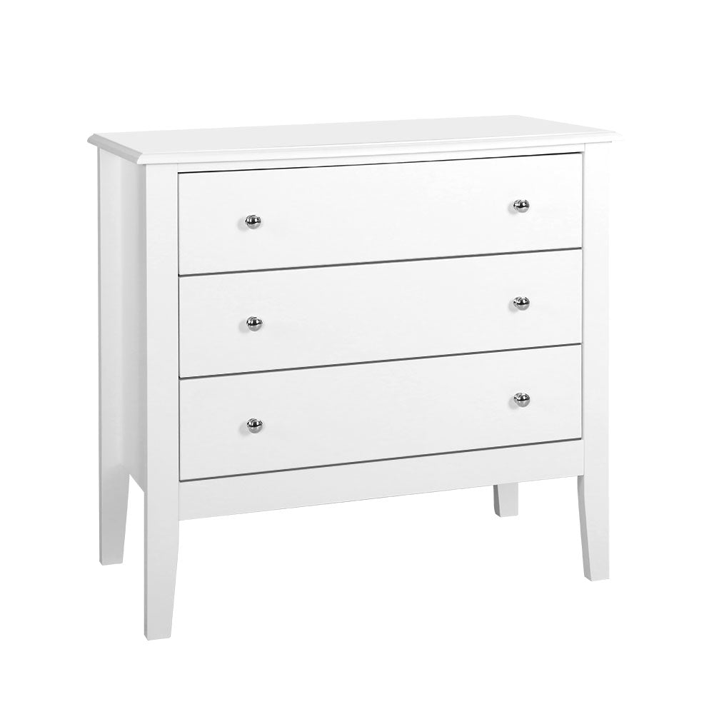 Artiss 3 Chest of Drawers - BRITTANY White 3