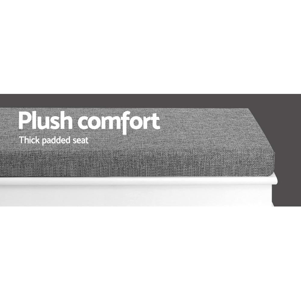 Artiss Shoe Rack Cabinet Bench 8 Pairs White 4