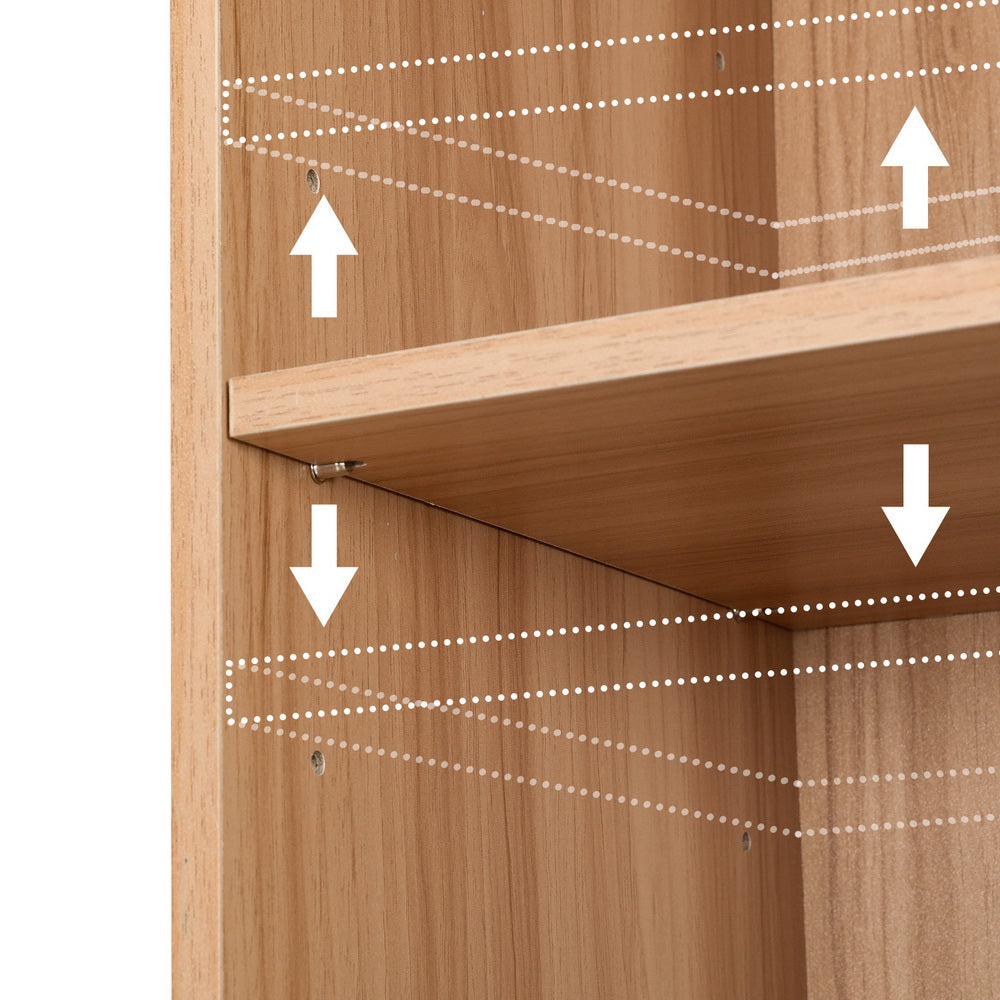 Artiss Bookshelf 8 Tiers MILO Pine 6