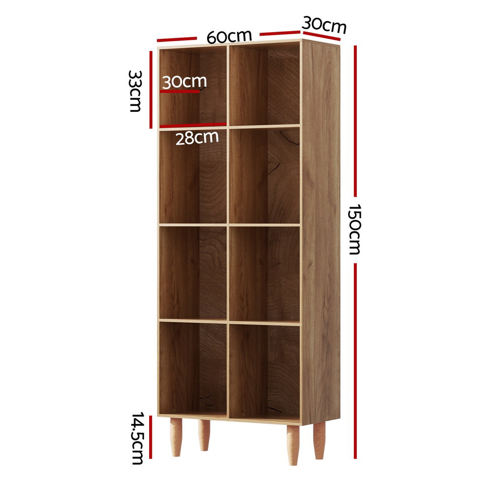 Artiss Bookshelf Bookcase 4 Tiers LEOR Walnut 4