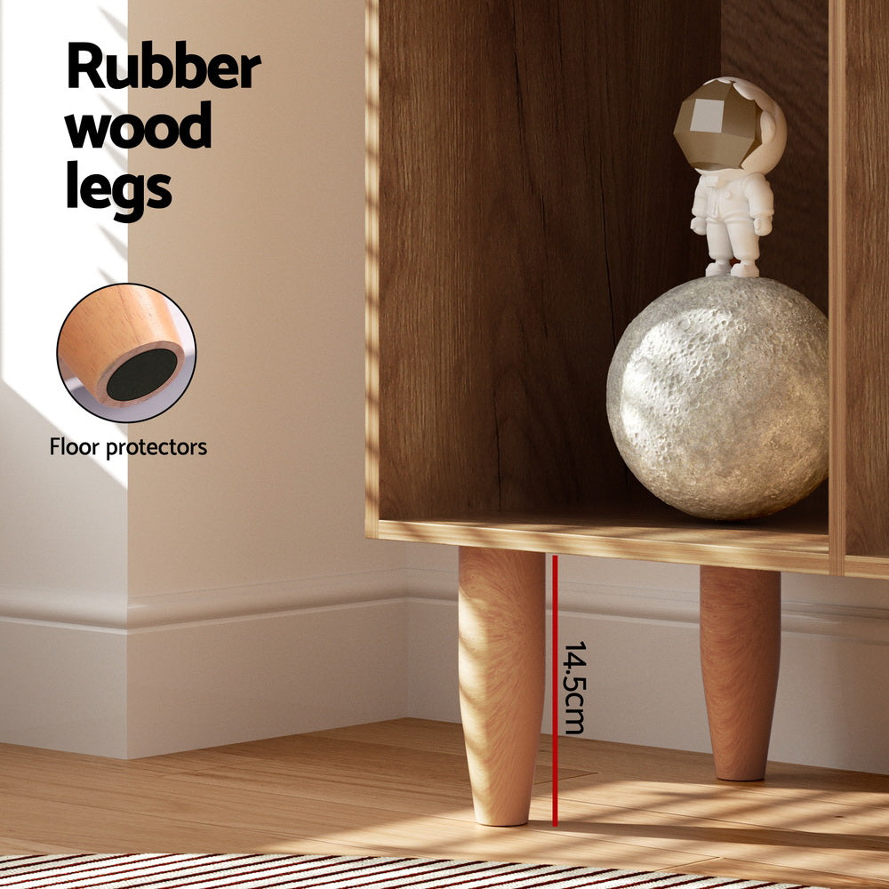 Artiss Bookshelf Bookcase 4 Tiers LEOR Walnut 8