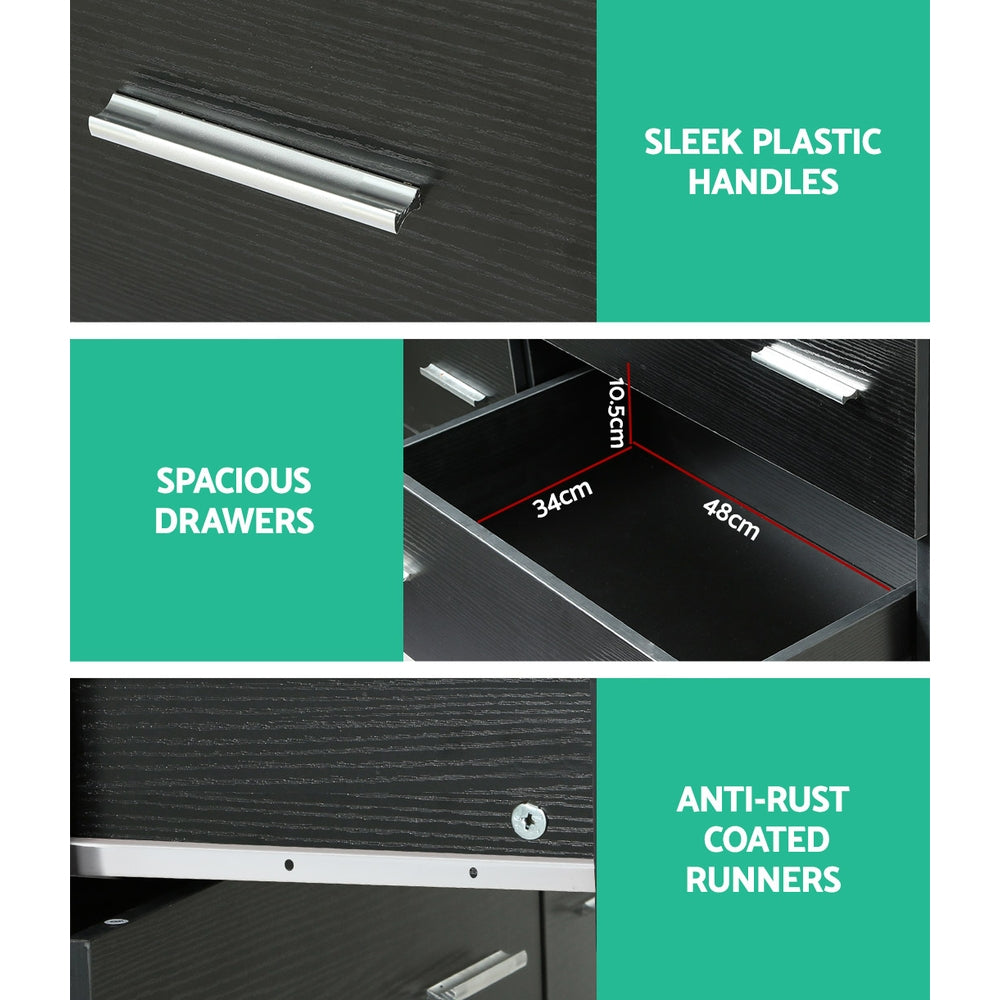 Artiss 6 Chest of Drawers - VEDA Black 8