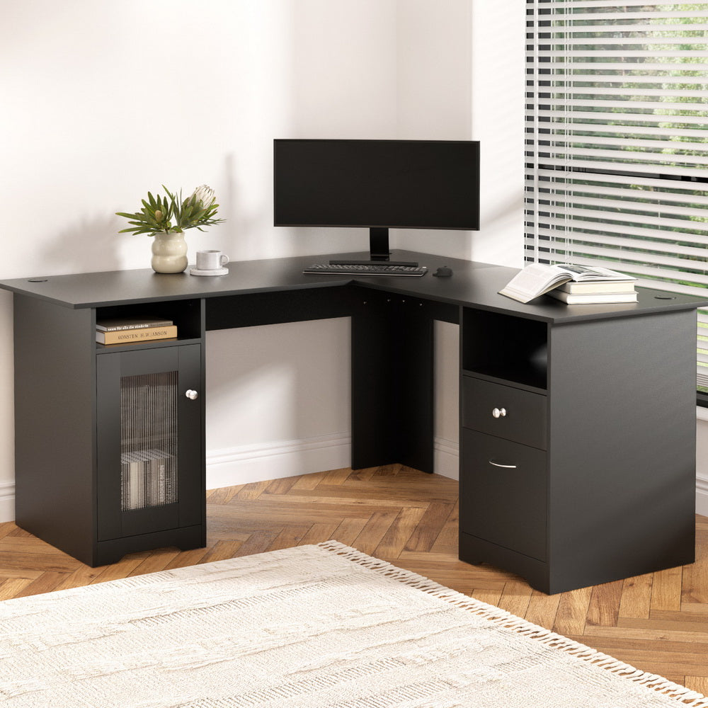 Artiss Computer Desk Home Office Study Desks L-shaped Corner Table with Storage 7