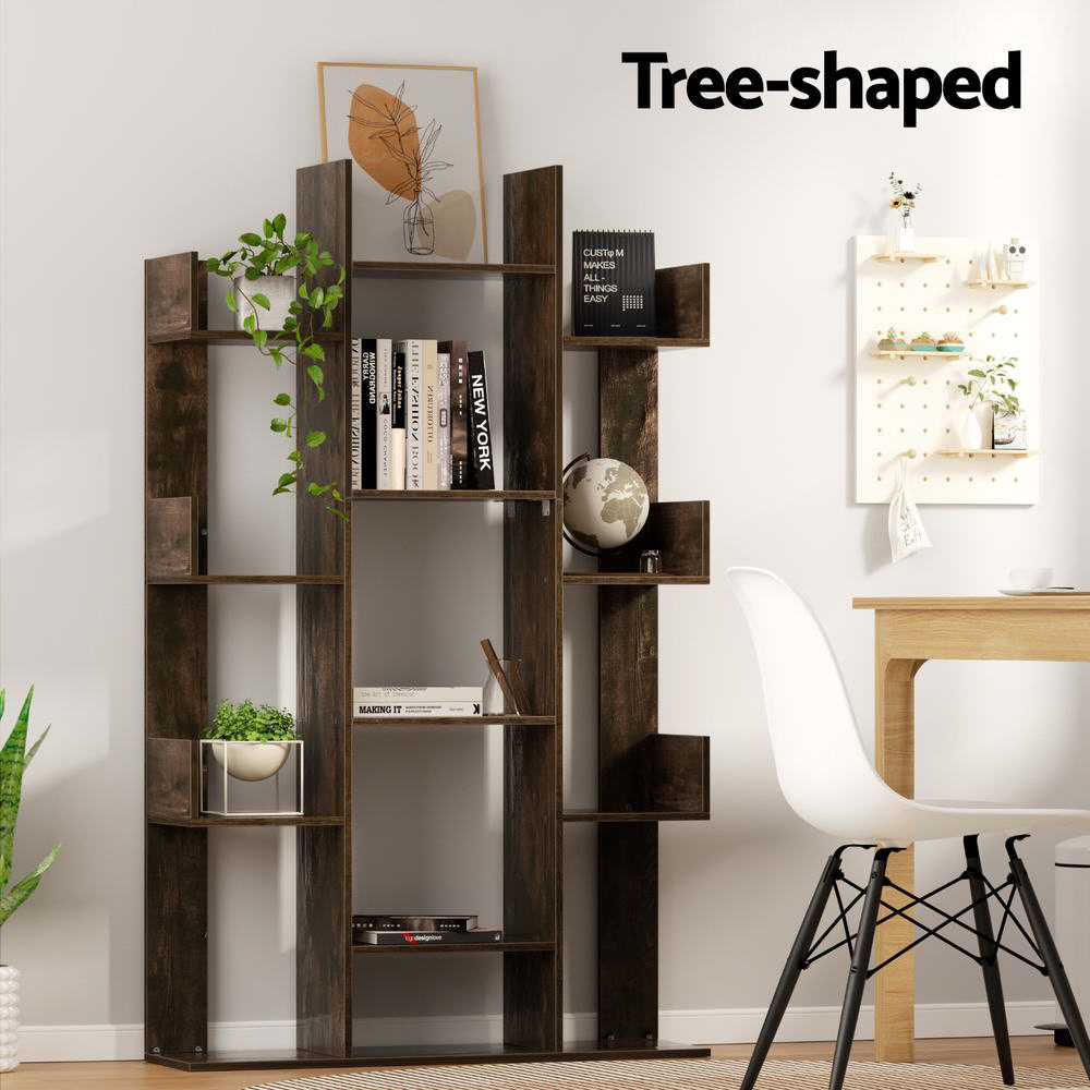 Artiss Tree-Shaped Bookshelf ROMI Walnut 6