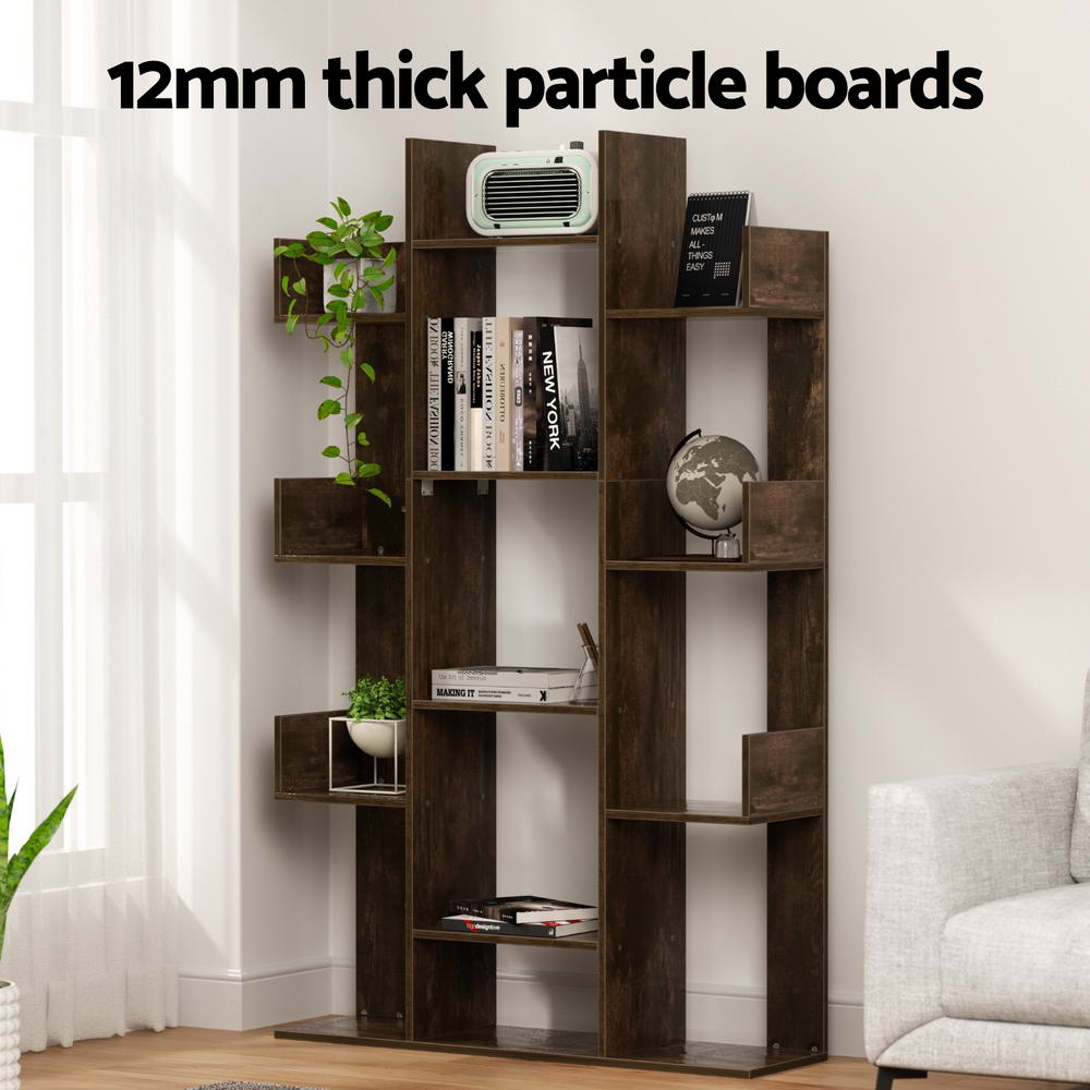 Artiss Tree-Shaped Bookshelf ROMI Walnut 7