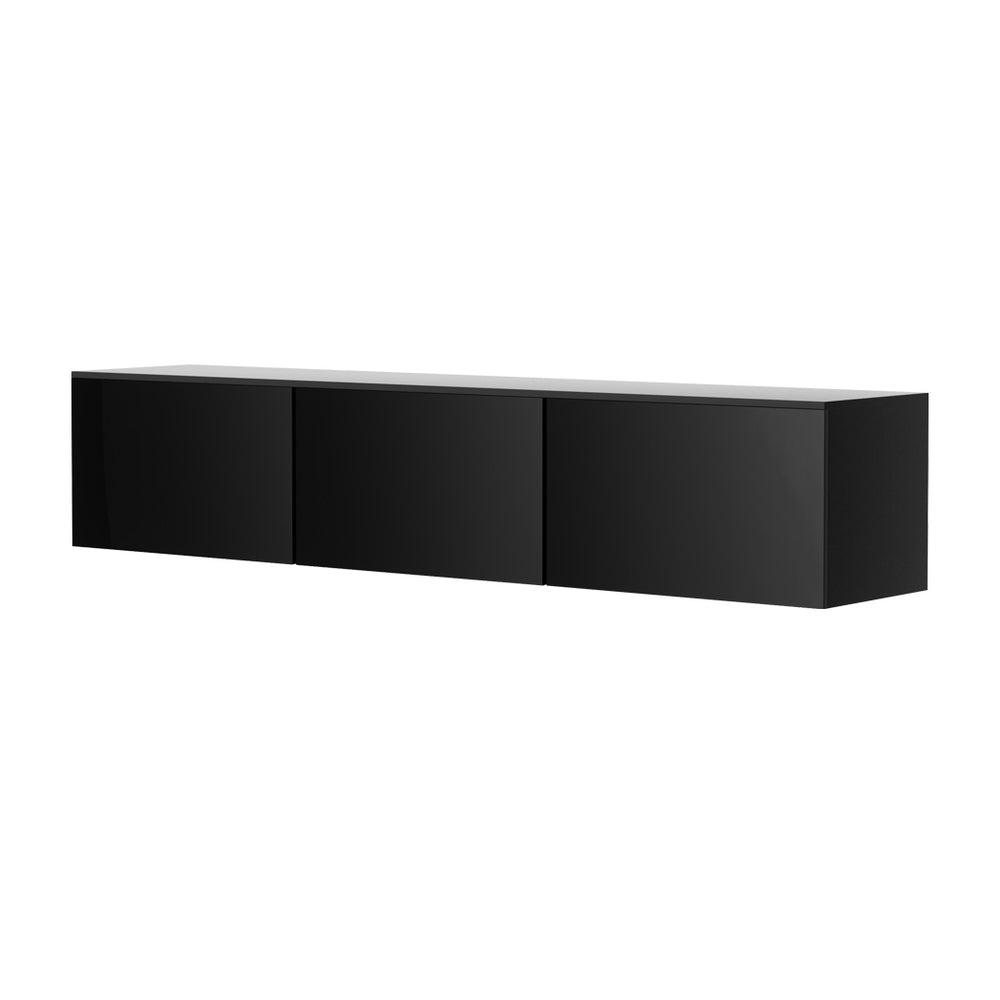Artiss Floating Entertainment Unit TV Cabinet High Glossy Black 3 Cabinets 200CM 3