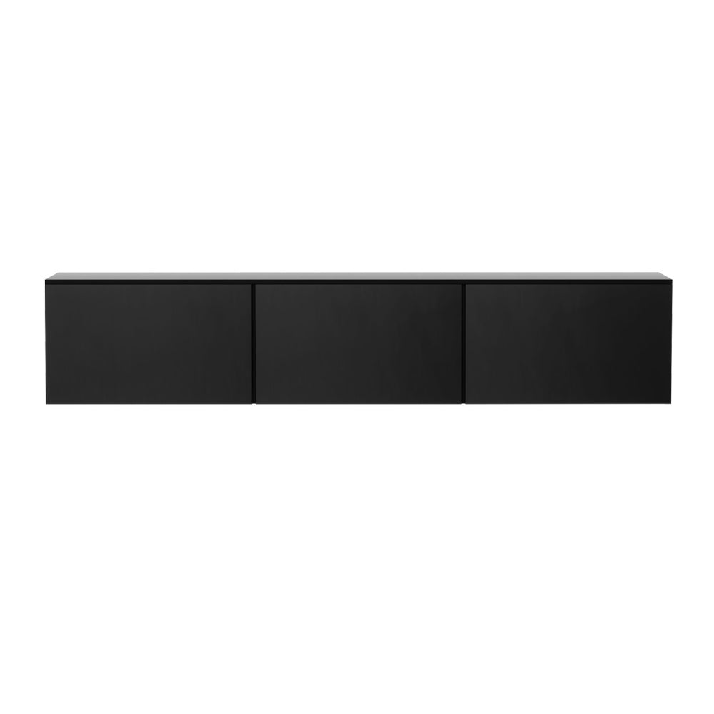 Artiss Floating Entertainment Unit TV Cabinet High Glossy Black 3 Cabinets 200CM 5