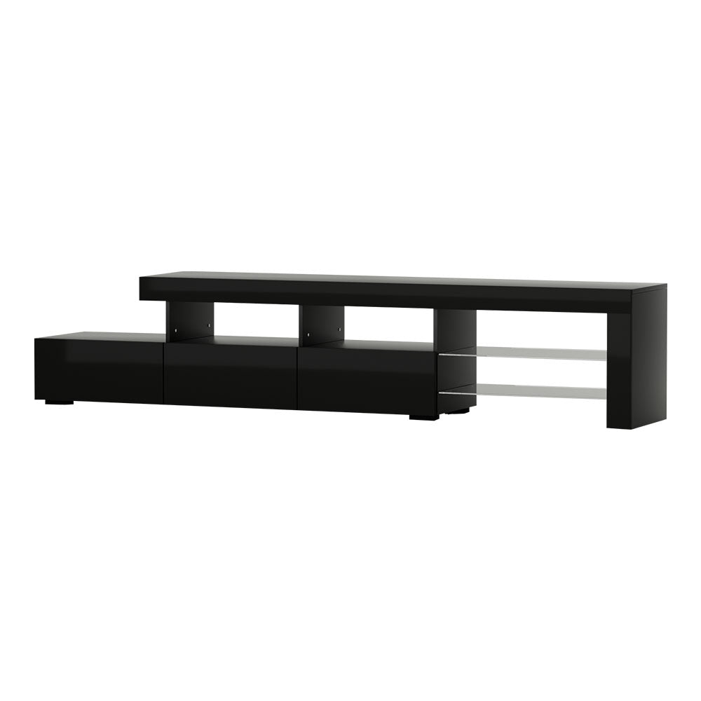 Artiss Entertainment Unit TV Cabinet LED 215cm Black Caya 3