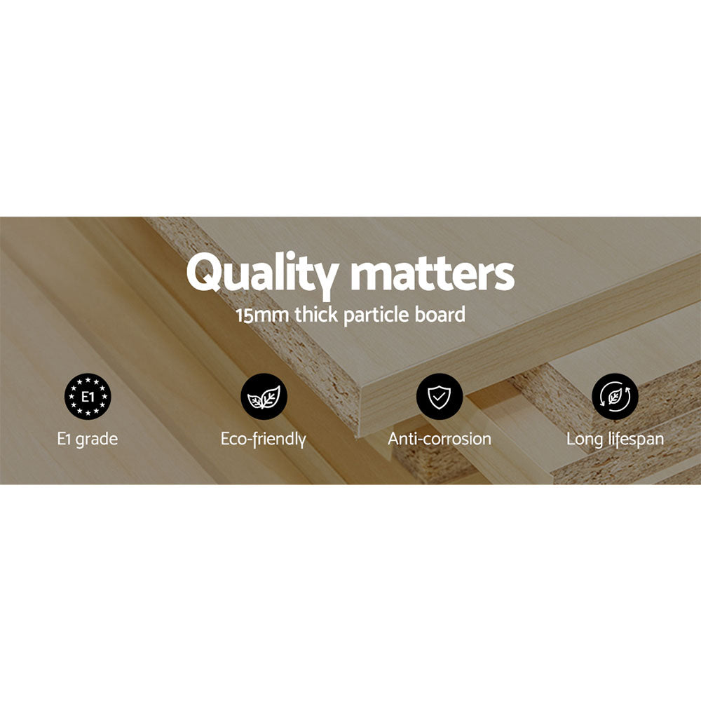 Artiss Entertainment Unit TV Cabinet LED 215cm White Caya 7