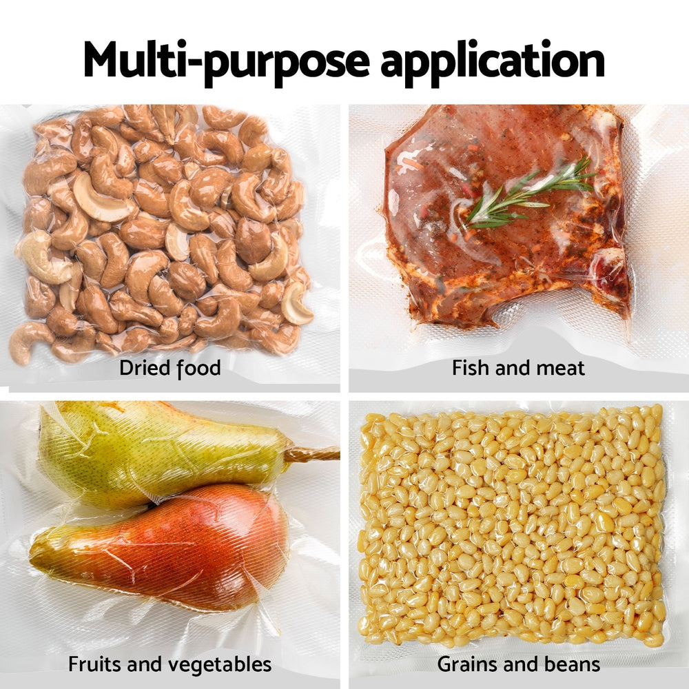 Devanti Food Vacuum Sealer Machine Auto Seal Cutter 5 Modes Storage Bags 28cm 6m 4 Rolls 5