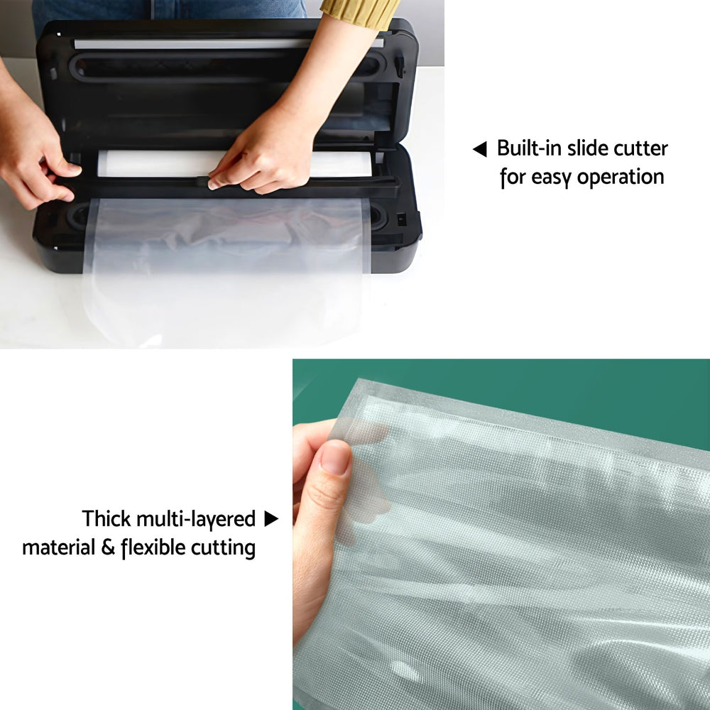 Devanti Food Vacuum Sealer Machine Auto Seal Cutter 5 Modes Storage Bags 28cm 6m 4 Rolls 6