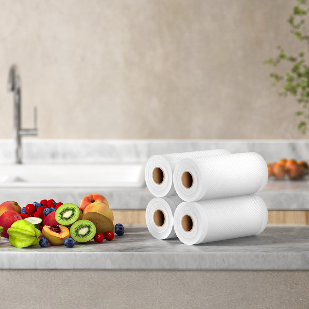 4 Rolls Food Vacuum Sealer Bags Storage Saver Heat Sealing Bag Pack 15CMX6M 4