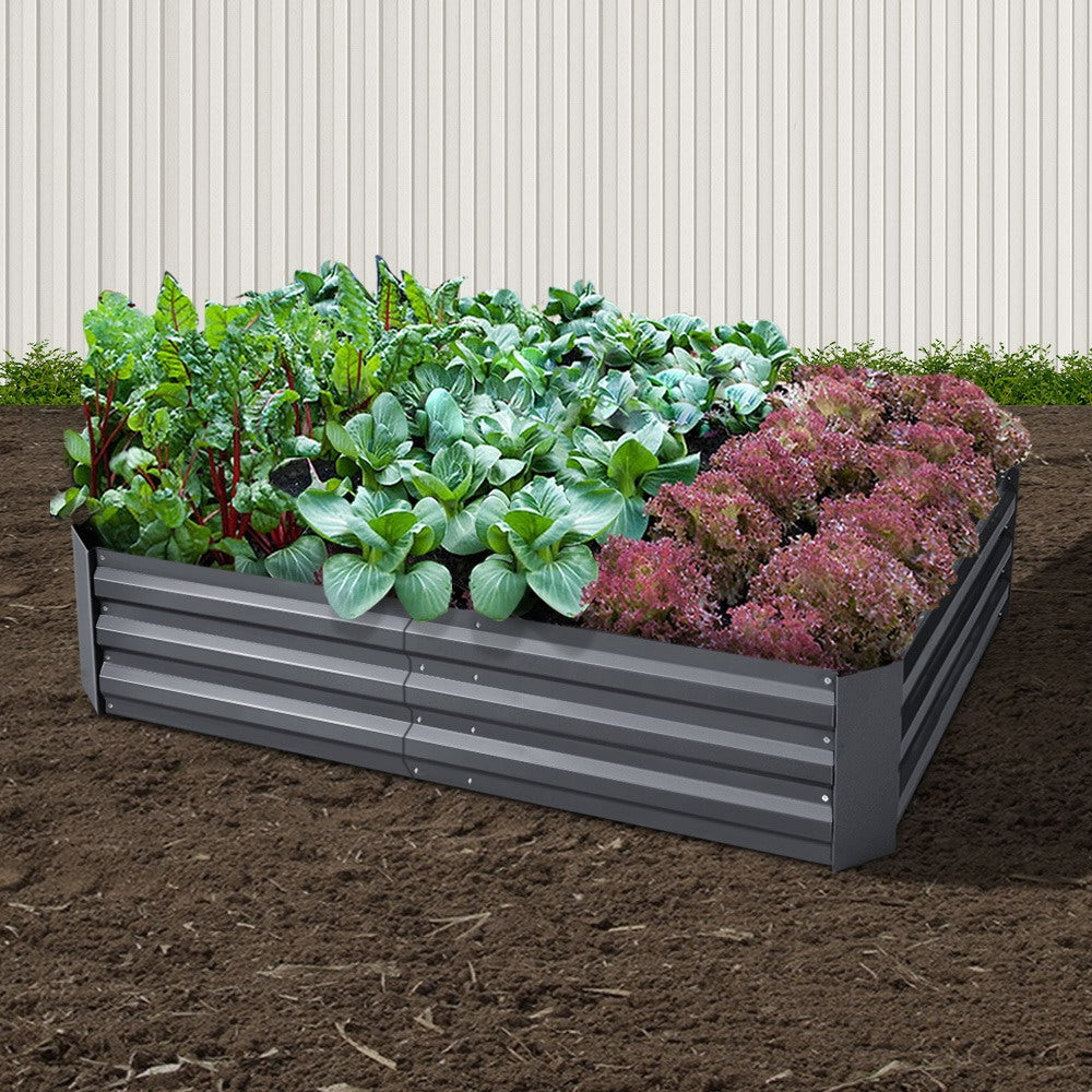 Green Fingers Garden Bed 150x90cm Planter Box Raised Container Galvanised Steel 8
