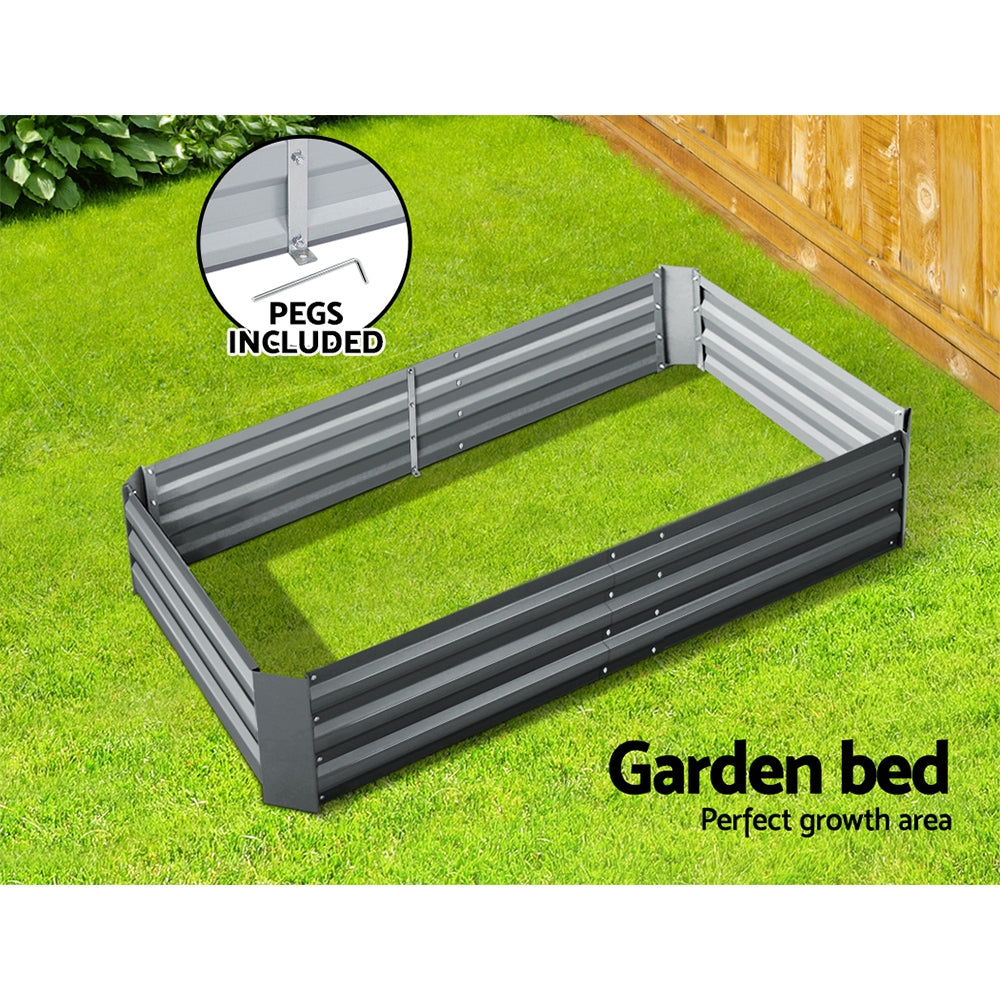 Green Fingers Garden Bed 150x90cm Planter Box Raised Container Galvanised Steel 4