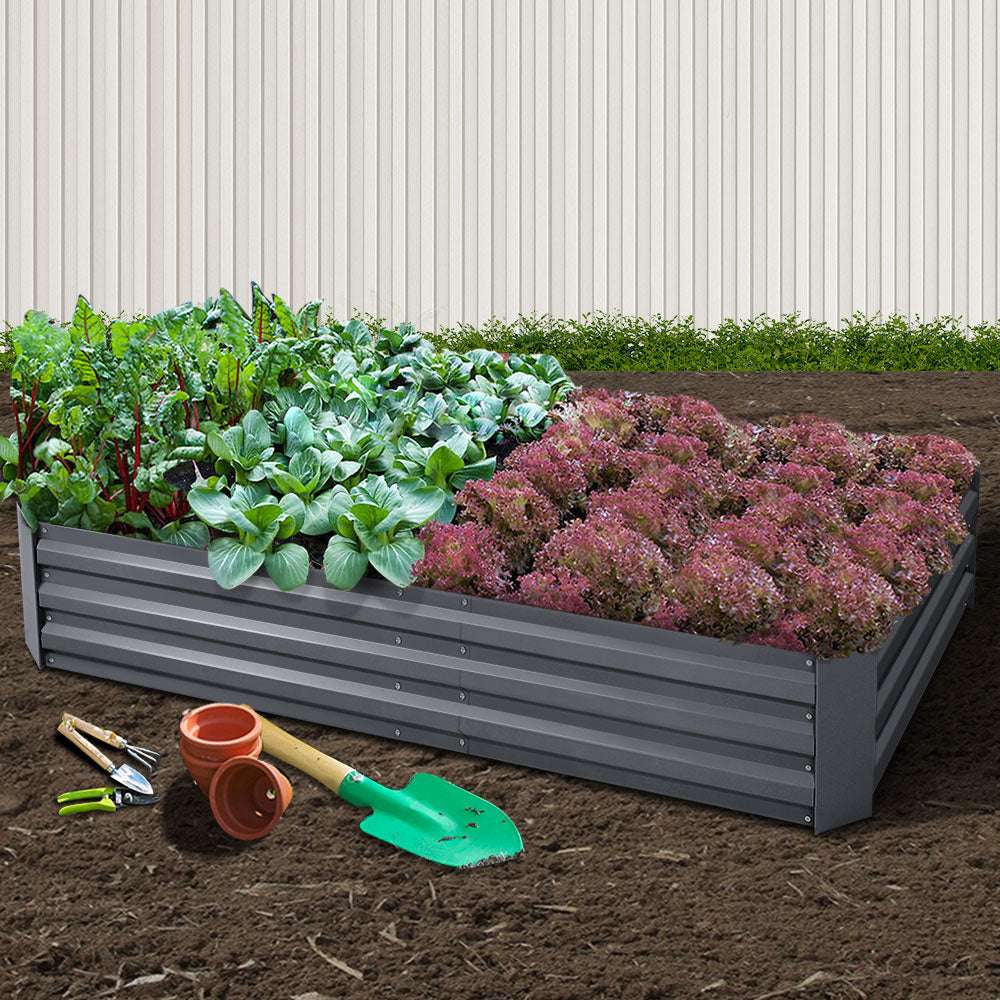Green Fingers Garden Bed 210x90cm Planter Box Raised Container Galvanised Steel 8