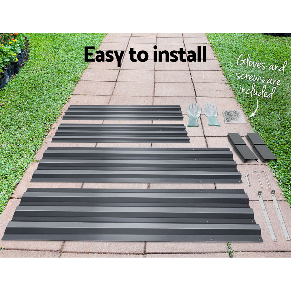 Green Fingers Garden Bed 210x90cm Planter Box Raised Container Galvanised Steel 6