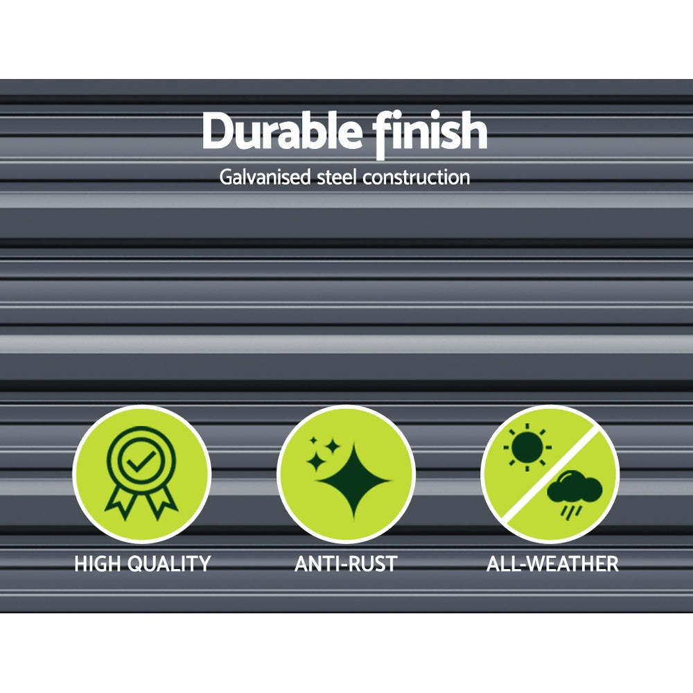 Green Fingers Garden Bed 240x80x77cm Planter Box Raised Container Galvanised Herb 5