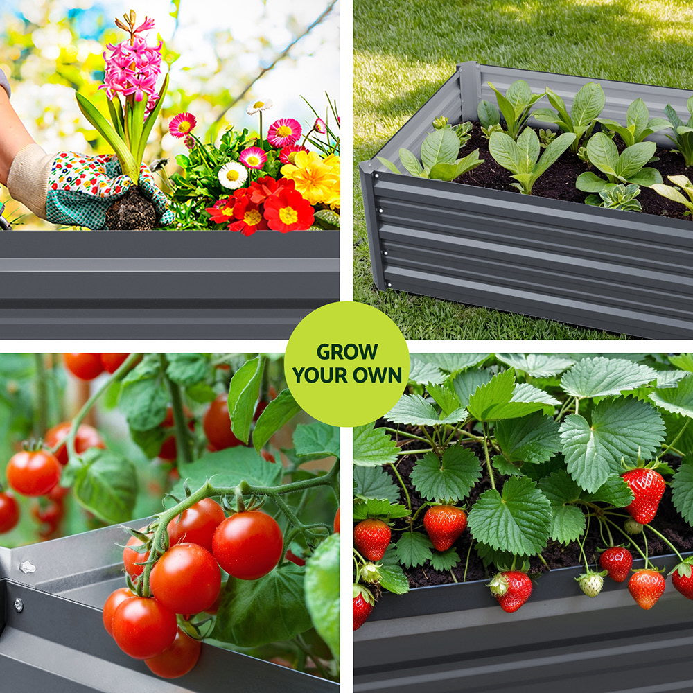 Green Fingers Garden Bed 80X60X30cm Planter Box 6