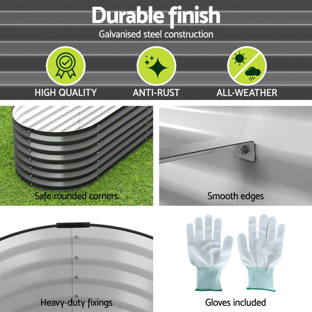 Green Fingers Garden Bed 9 In 1 Modular Planter Box Raised Container Galvanised 6