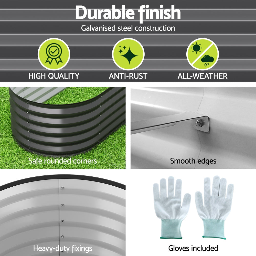 Green Fingers Garden Bed 9 In 1 Modular Planter Box 40CM height 5