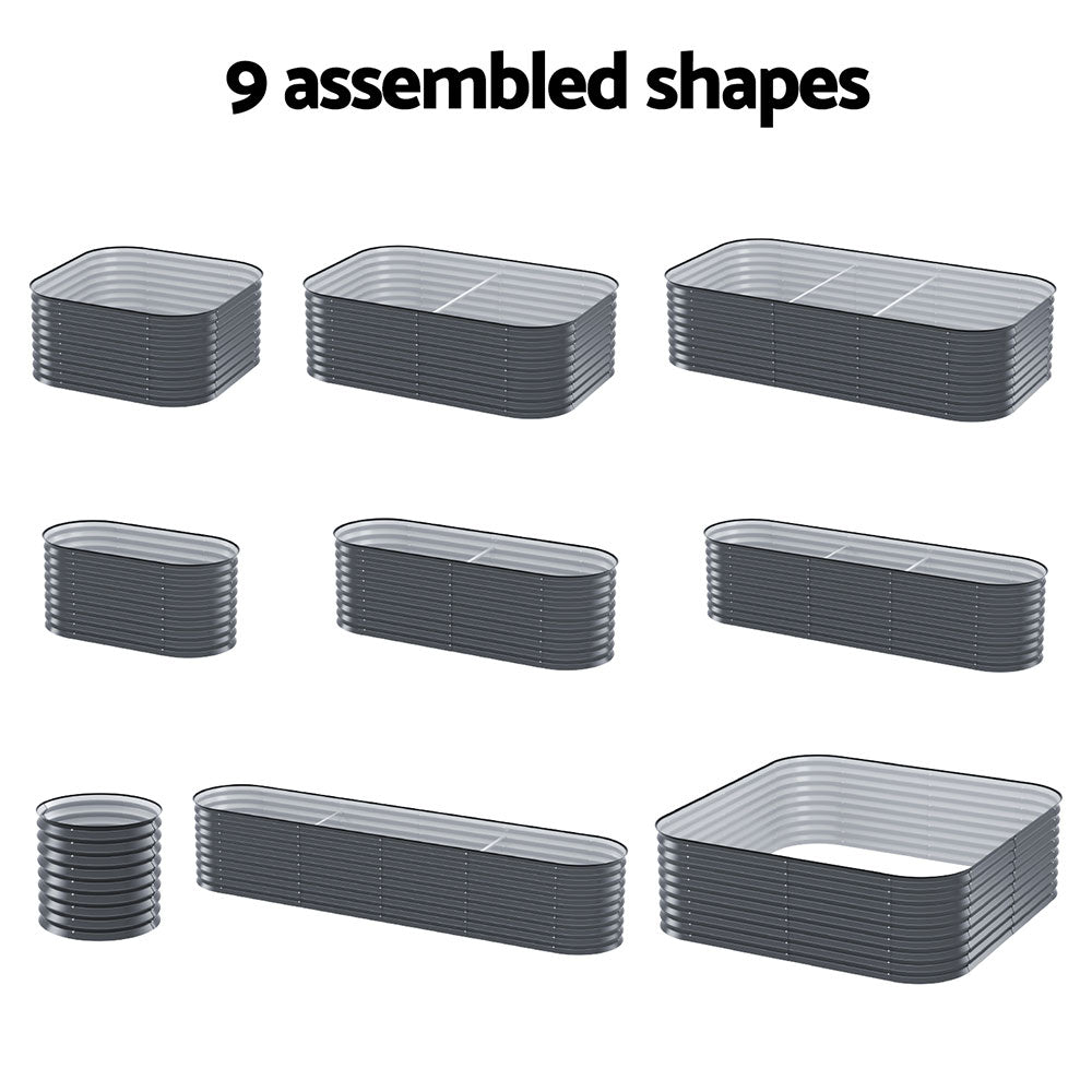 Green Fingers Garden Bed 9 In 1 Modular Planter Box 56CM height 5