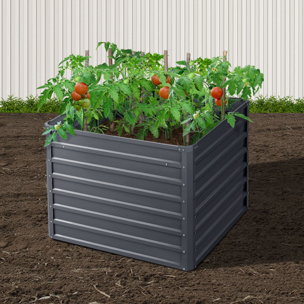 Green Fingers 2x Garden Bed 100x100x77cm Planter Box Raised Container Galvanised 8