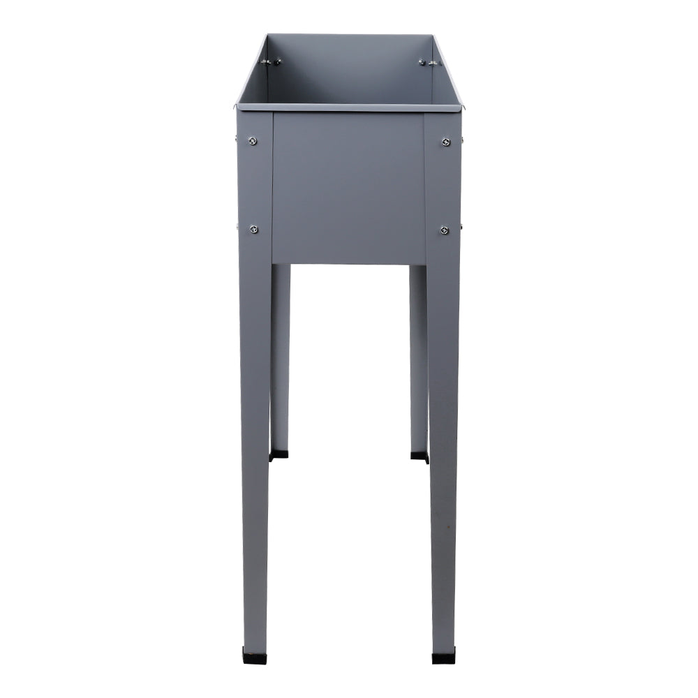 Green Fingers Garden Bed Elevated 100X80X30cm Planter Box Container Galvanised 3