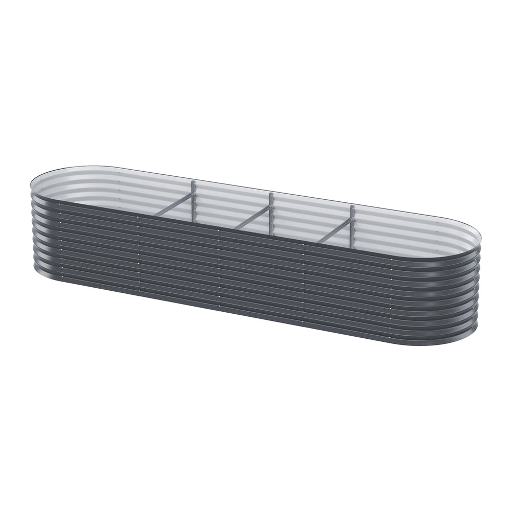 Green Fingers Garden Bed 320X80X56cm Oval Planter Box 5