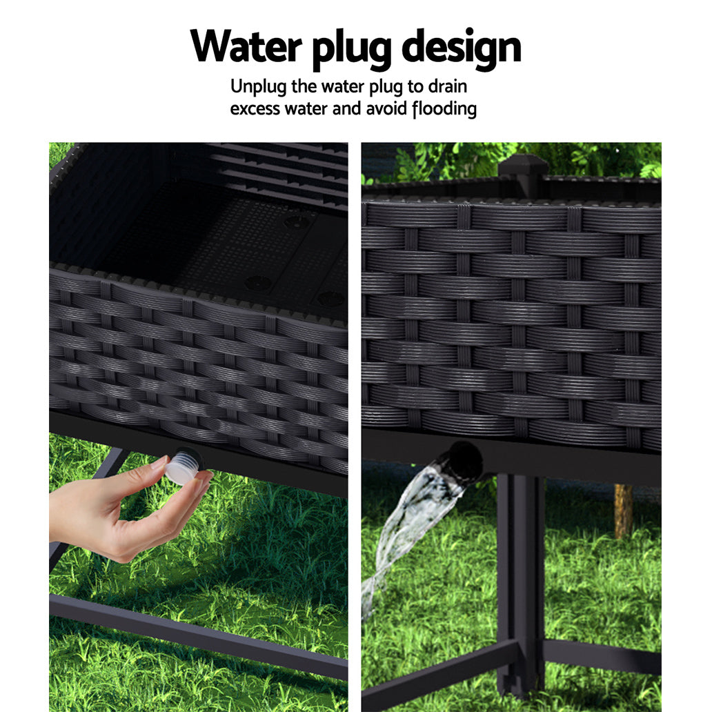 Green Fingers Garden Bed 40x40x23cm PP Planter Box Raised Container Growing Herb 5