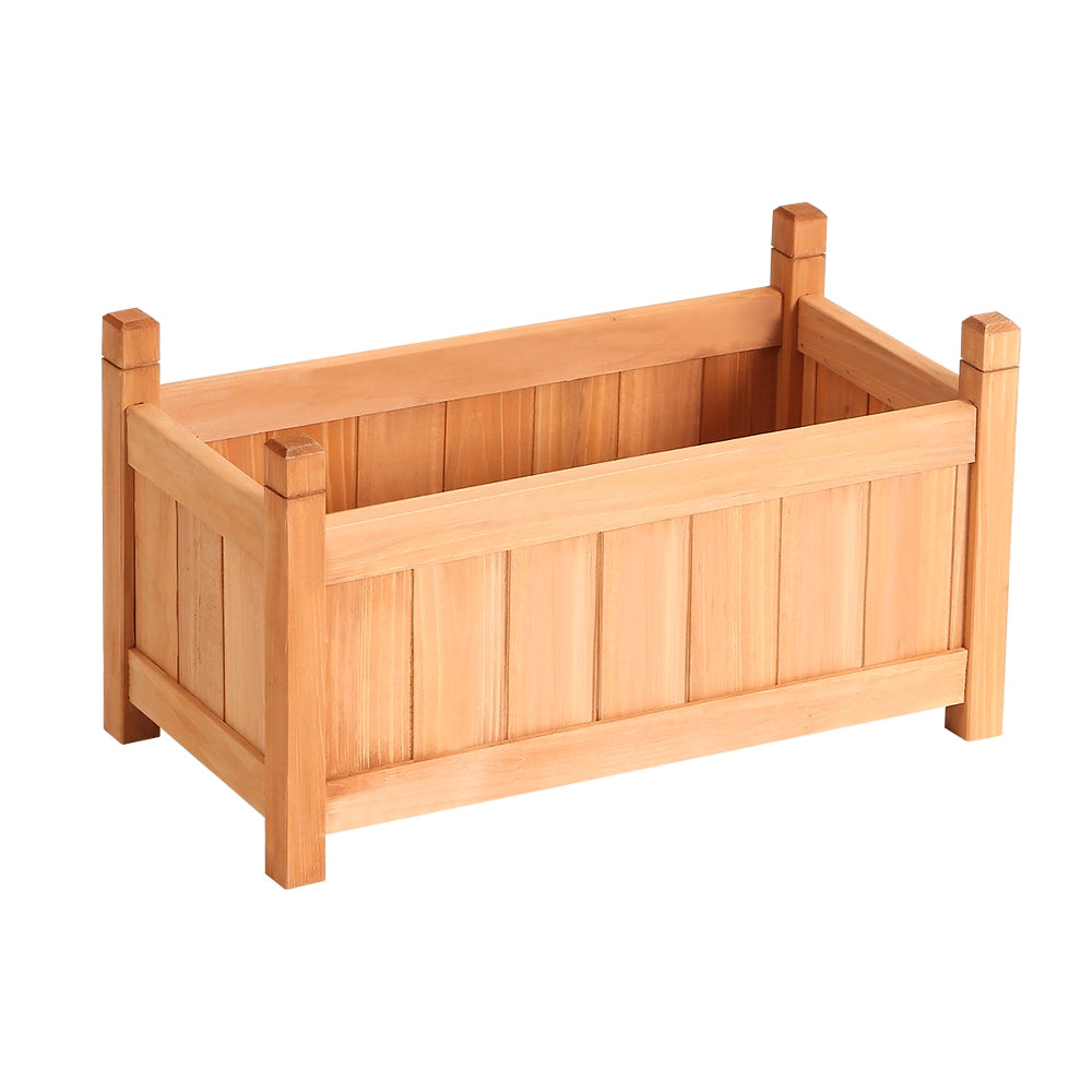 Green Fingers Garden Bed 60x30x33cm Wooden Planter Box Raised Container Growing 7