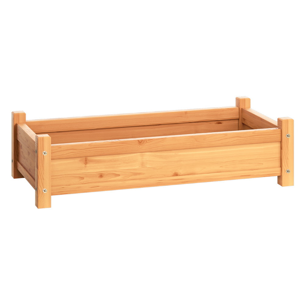 Green Fingers Garden Bed 65x33x16cm Wooden Planter Box Raised Container Growing 7