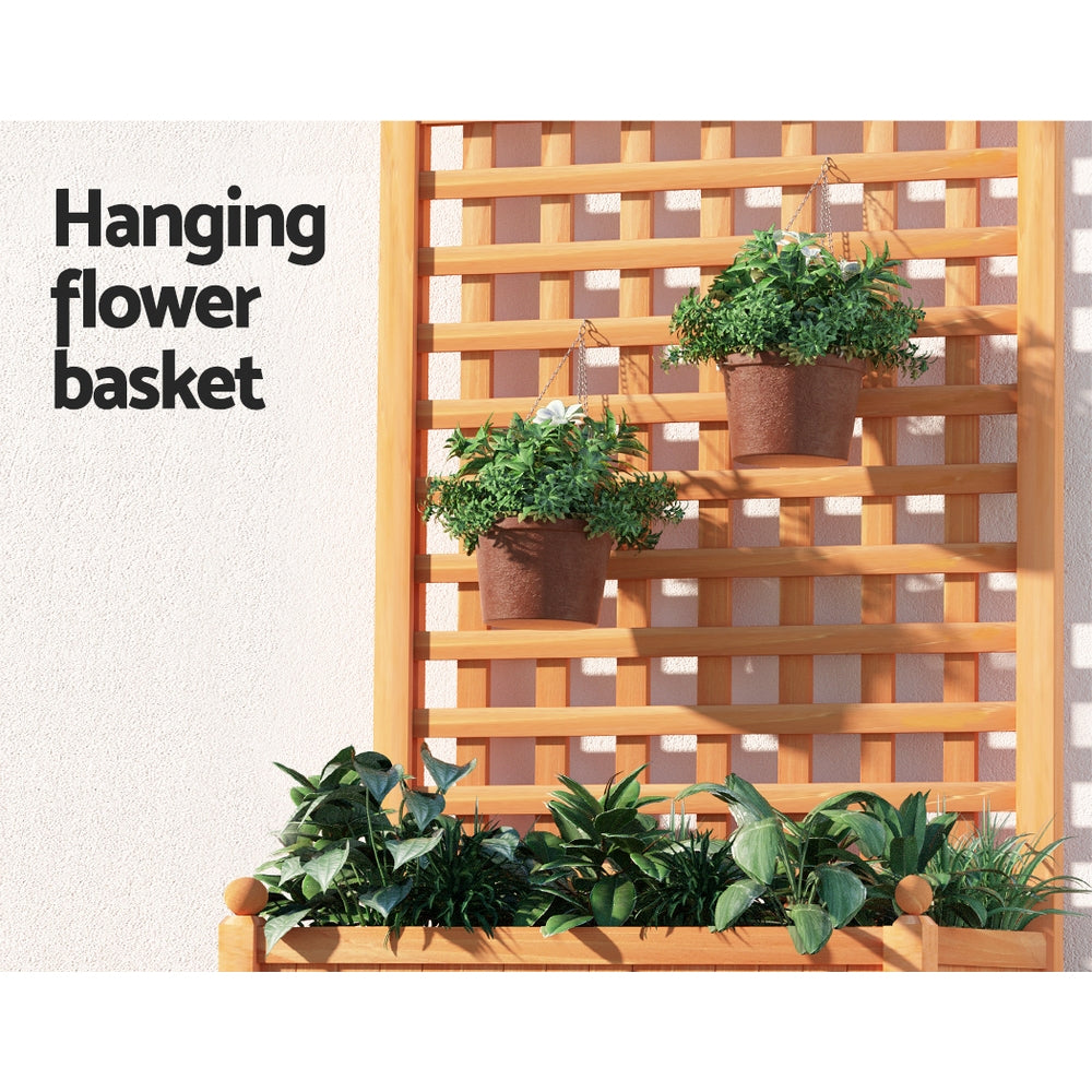 Green Fingers Garden Bed Wooden 64x35x115cm Planter Raised Box Container Trellis 5
