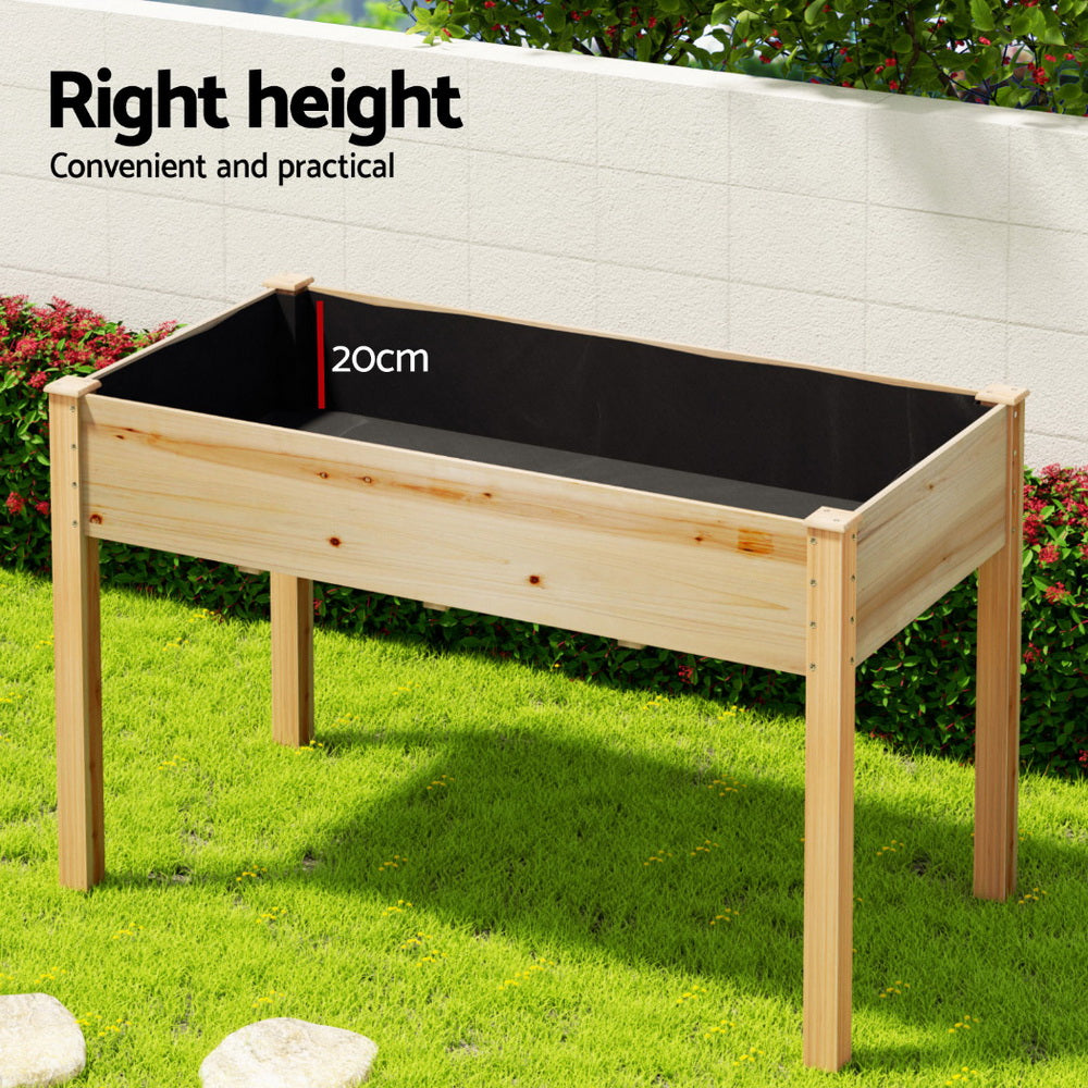 Green Fingers Raised Garden Bed 2x Elevated 120x60x80cm Wooden Planter Box Container 6