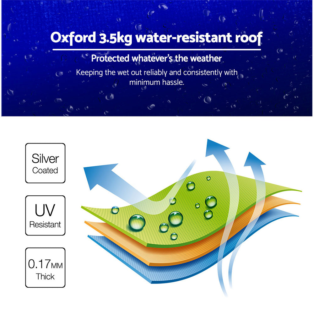 Instahut Gazebo Pop Up Marquee 3x3 Folding Tent Wedding Gazebos 500D Oxford Blue 5