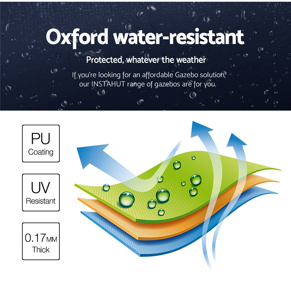 Instahut Gazebo Pop Up Marquee 3x3 Folding Tent Gazebos Camping 500D Oxford Navy 5