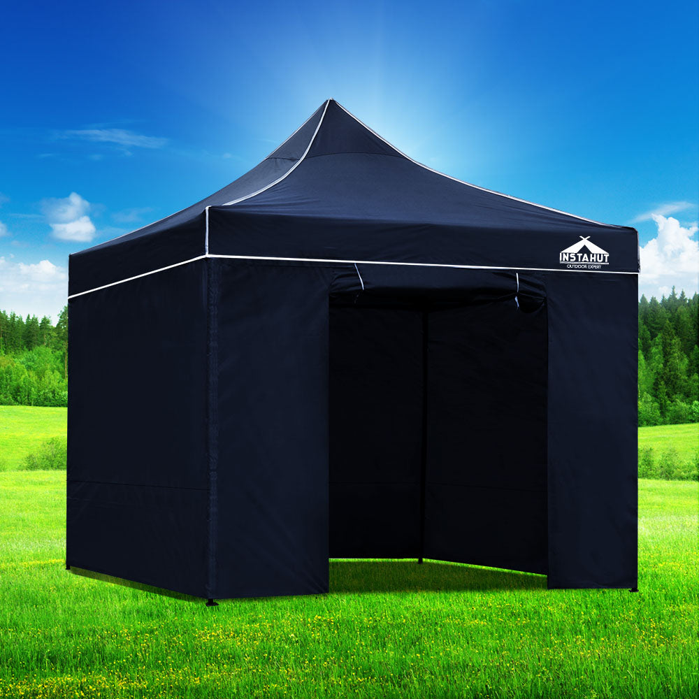 Instahut Gazebo Pop Up Marquee 3x3 Folding Tent Gazebos Camping 500D Oxford Navy 7