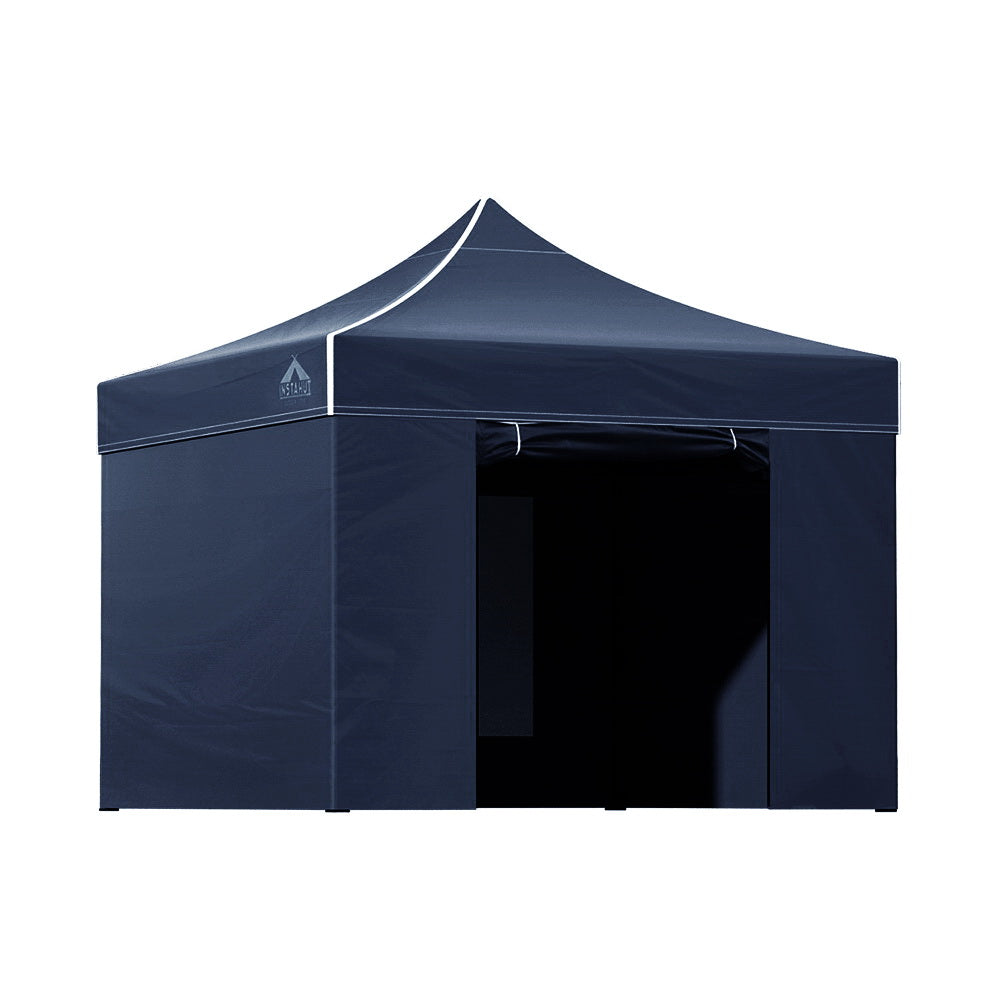 Instahut Gazebo Pop Up Marquee 3x3 Folding Tent Gazebos Camping 500D Oxford Navy 8
